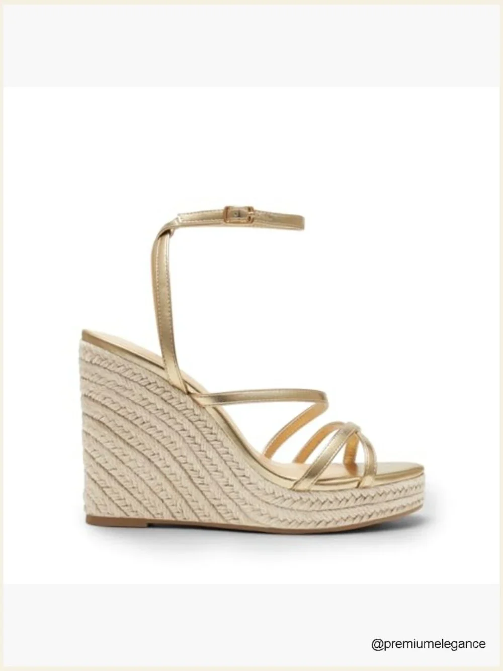 Espadrille Platform Wedge Sandals with Ankle Strap Buckle
